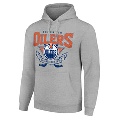 Edmonton Oilers Starter Team Logo Graphic Fleece Tri-Blend Pullover Hoodie Outlet