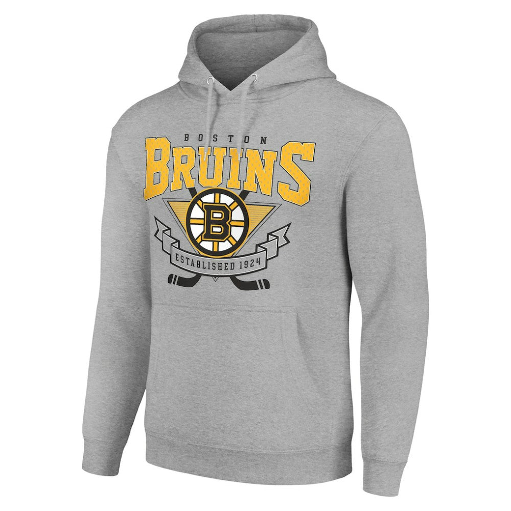 Boston Bruins Starter Team Logo Graphic Fleece Tri-Blend Pullover Hoodie For Sale
