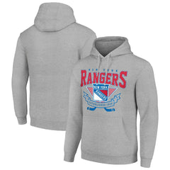 New York Rangers Starter Team Logo Graphic Fleece Tri-Blend Pullover Hoodie On Sale