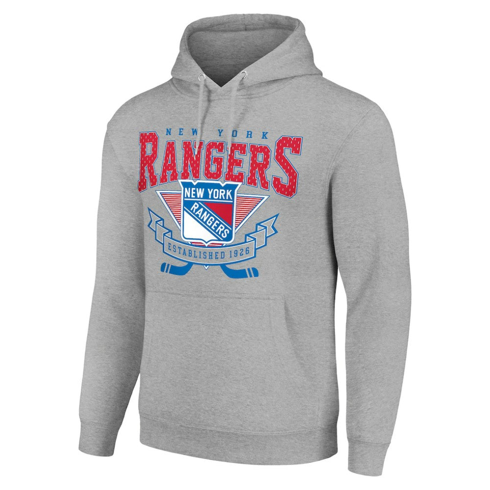 New York Rangers Starter Team Logo Graphic Fleece Tri-Blend Pullover Hoodie On Sale