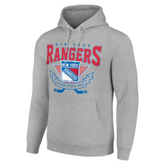 New York Rangers Starter Team Logo Graphic Fleece Tri-Blend Pullover Hoodie On Sale