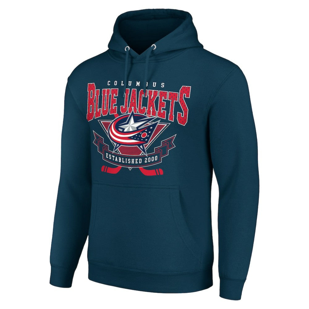 Columbus Blue Jackets Starter Team Logo Graphic Fleece Tri-Blend Pullover Hoodie For Sale