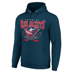 Columbus Blue Jackets Starter Team Logo Graphic Fleece Tri-Blend Pullover Hoodie For Sale