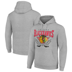 Chicago Blackhawks Starter Team Logo Graphic Fleece Tri-Blend Pullover Hoodie Sale