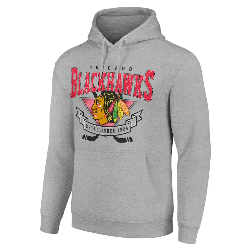 Chicago Blackhawks Starter Team Logo Graphic Fleece Tri-Blend Pullover Hoodie Sale