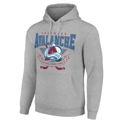 Colorado Avalanche Starter Team Logo Graphic Fleece Tri-Blend Pullover Hoodie On Sale