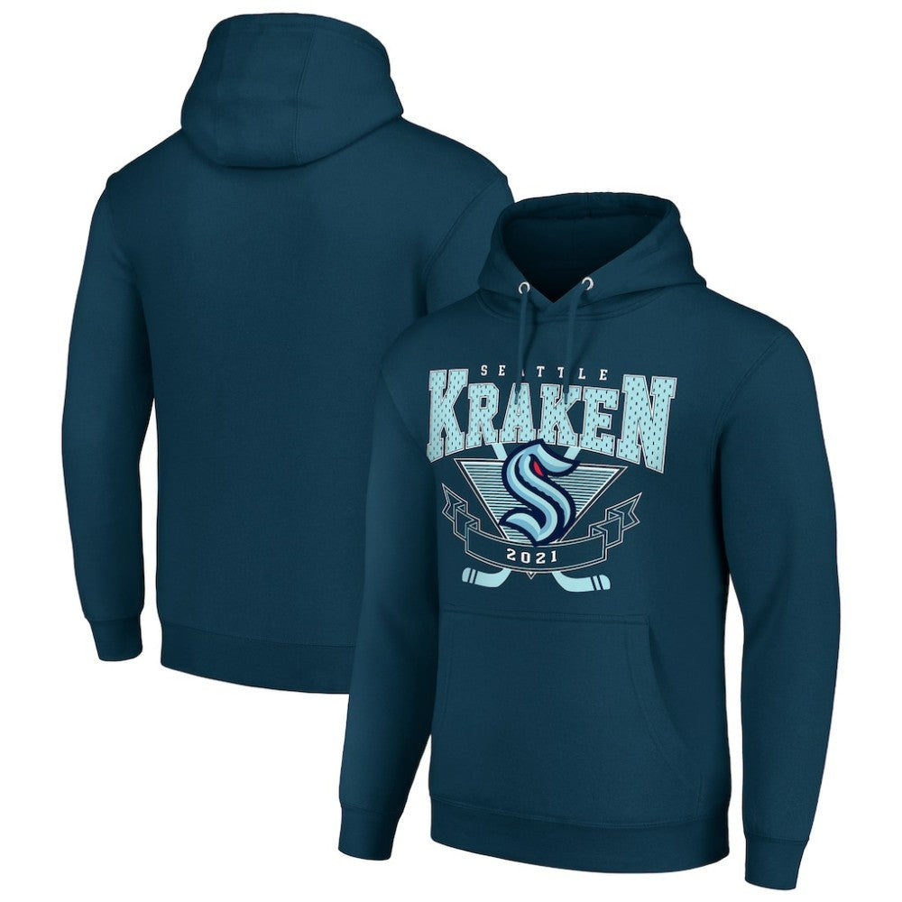 Seattle Kraken Starter Team Logo Graphic Fleece Tri-Blend Pullover Hoodie Sale