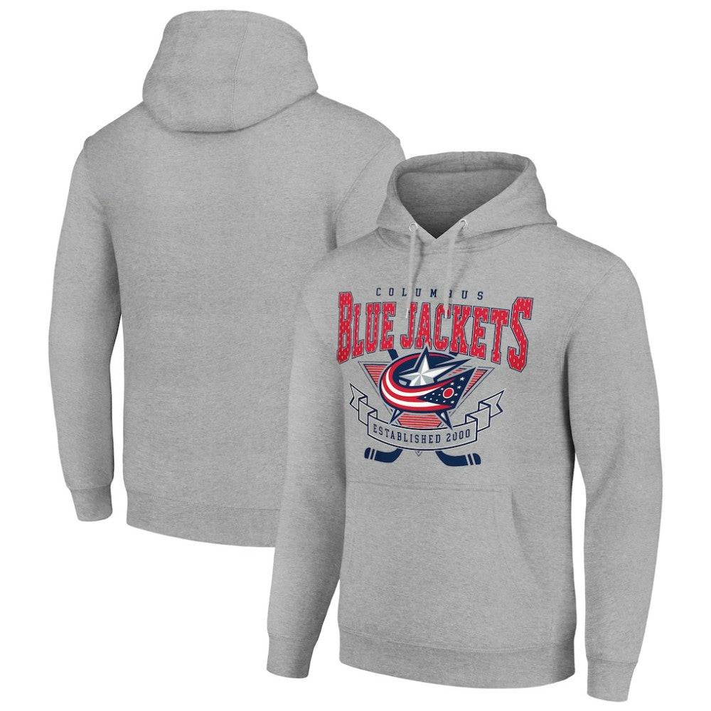 Columbus Blue Jackets Starter Team Logo Graphic Fleece Tri-Blend Pullover Hoodie Outlet