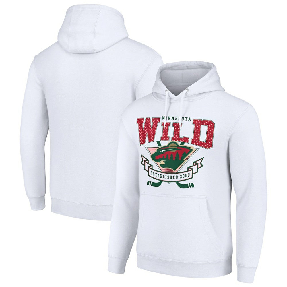 Minnesota Wild Starter Team Logo Graphic Fleece Tri-Blend Pullover Hoodie For Sale