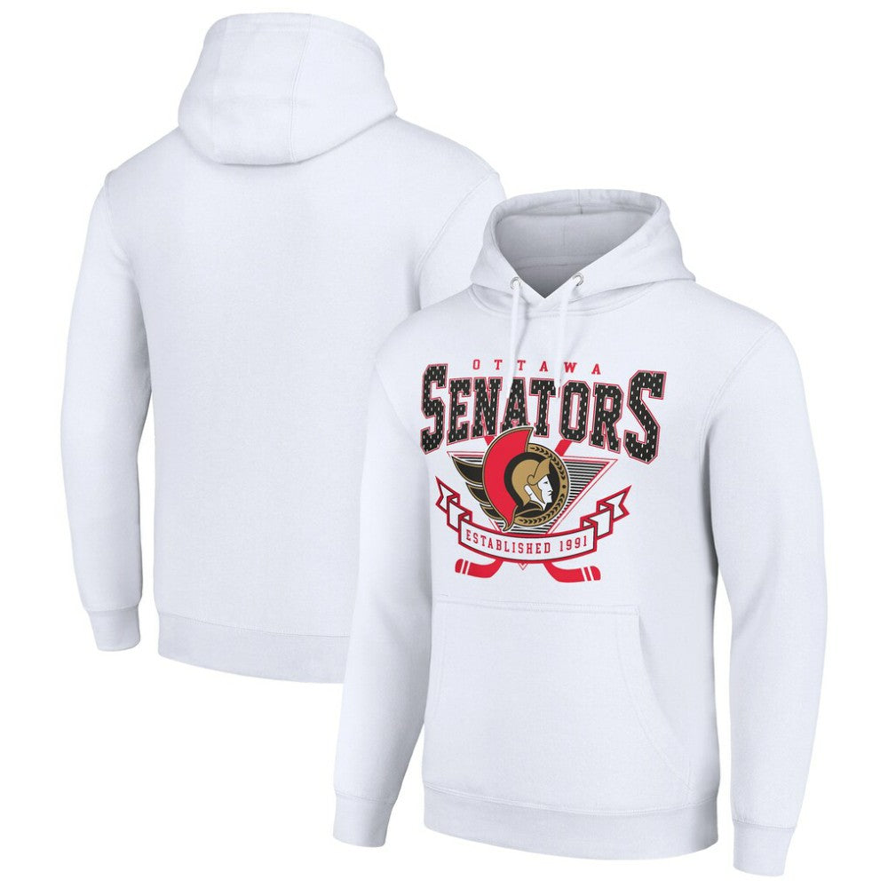 Ottawa Senators Starter Team Logo Graphic Fleece Tri-Blend Pullover Hoodie On Sale
