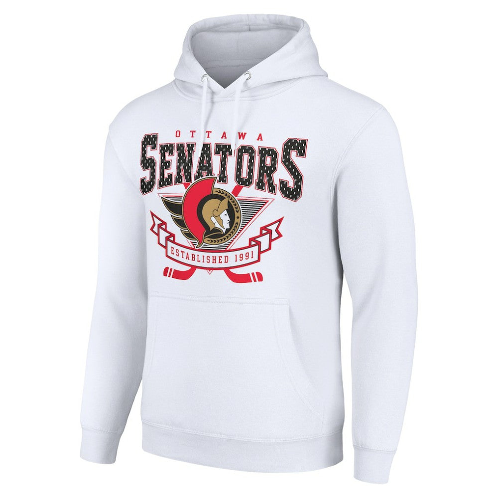 Ottawa Senators Starter Team Logo Graphic Fleece Tri-Blend Pullover Hoodie On Sale