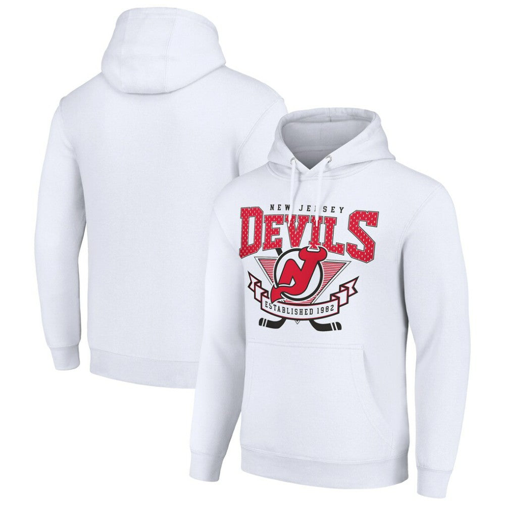 New Jersey Devils Starter Team Logo Graphic Fleece Tri-Blend Pullover Hoodie On Sale