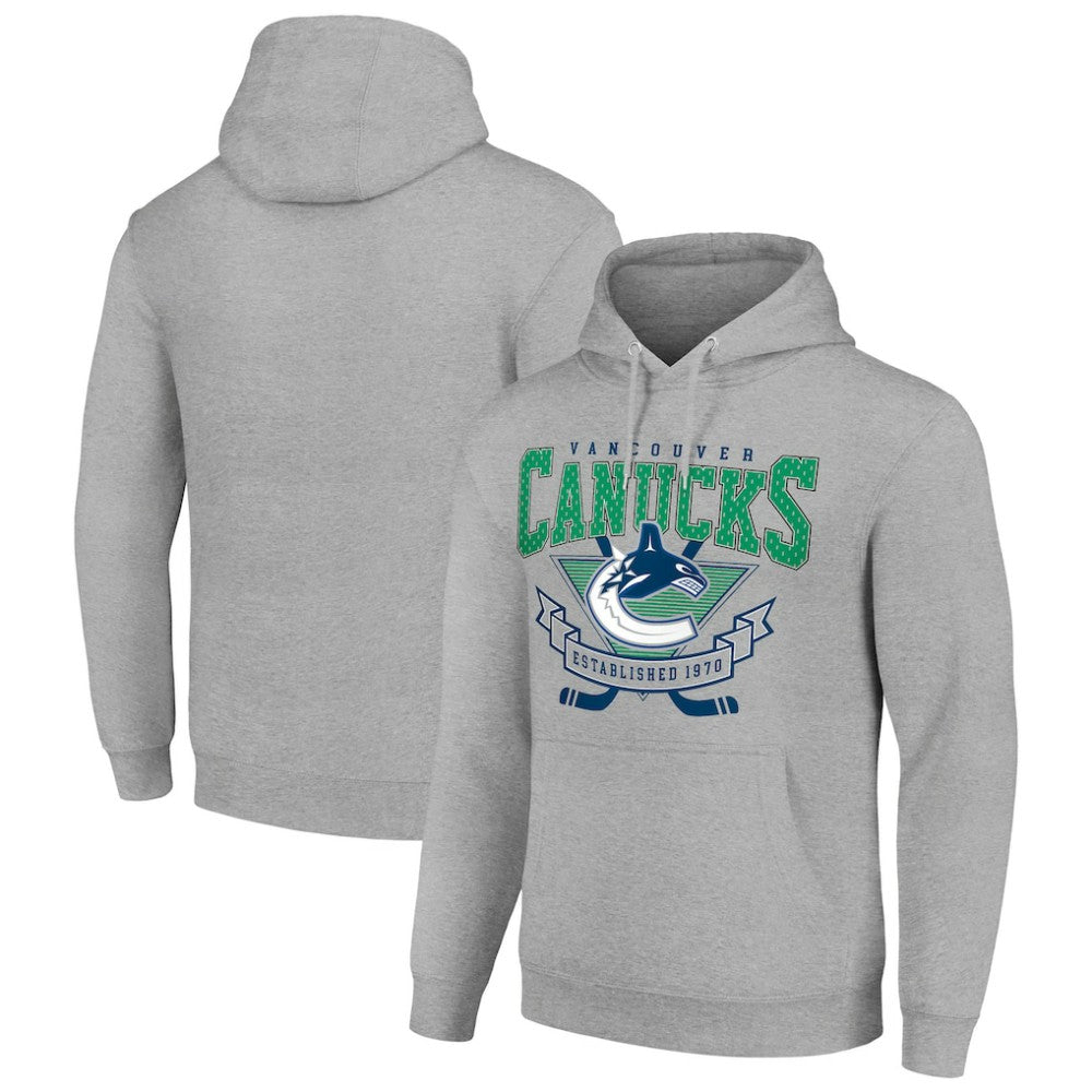 Vancouver Canucks Starter Team Logo Graphic Fleece Tri-Blend Pullover Hoodie Outlet