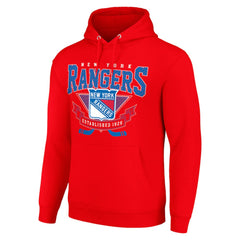 New York Rangers Starter Team Logo Graphic Fleece Tri-Blend Pullover Hoodie For Sale