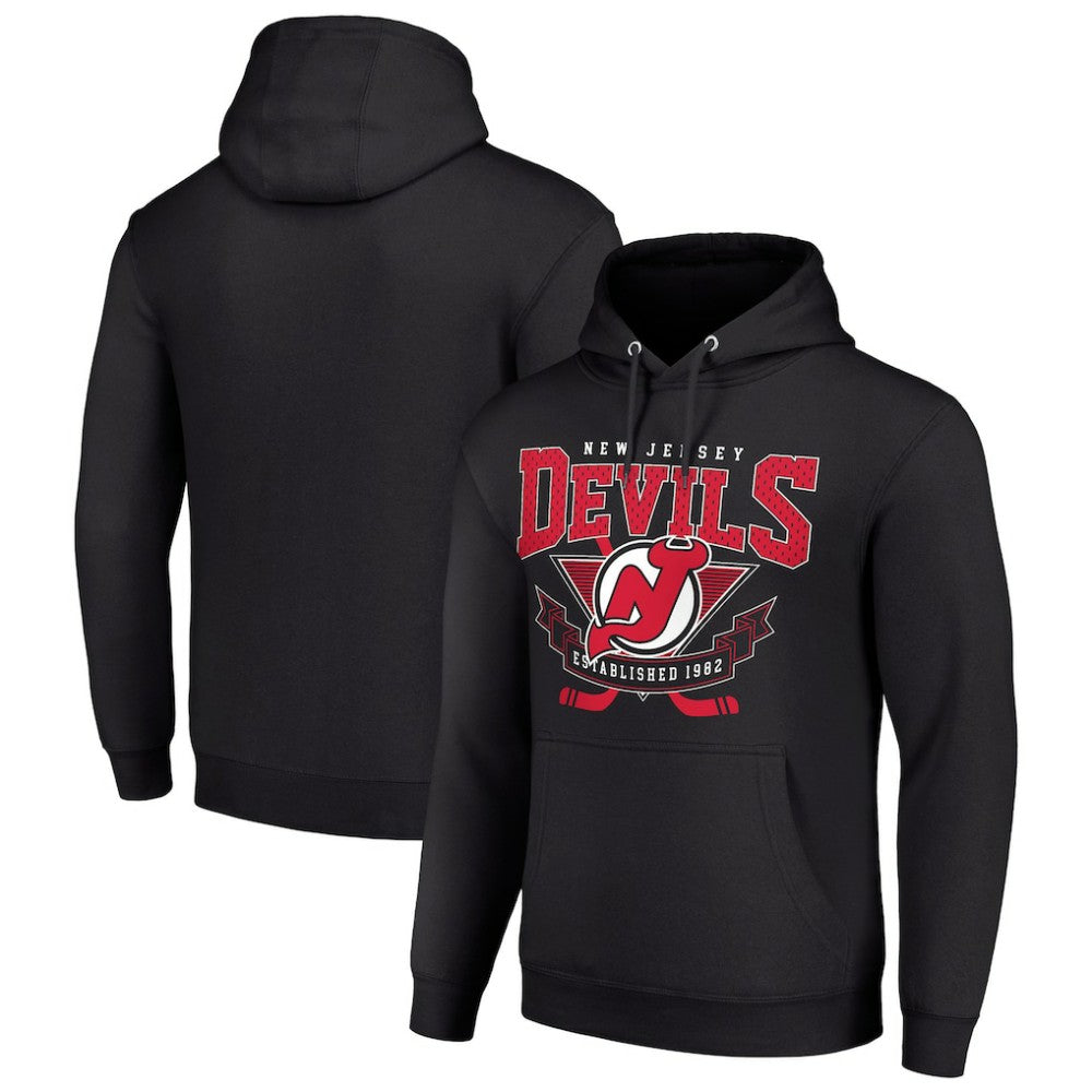 New Jersey Devils Starter Team Logo Graphic Fleece Tri-Blend Pullover Hoodie On Sale