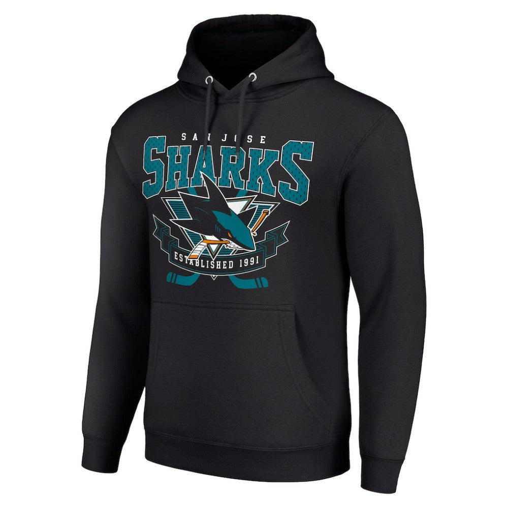 San Jose Sharks Starter Team Logo Graphic Fleece Tri-Blend Pullover Hoodie Outlet