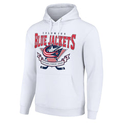 Columbus Blue Jackets Starter Team Logo Graphic Fleece Tri-Blend Pullover Hoodie Outlet