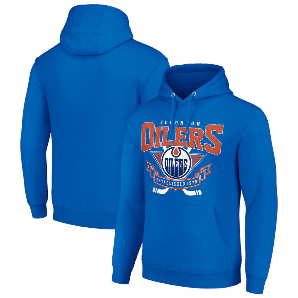 Edmonton Oilers Starter Team Logo Graphic Fleece Tri-Blend Pullover Hoodie Discount