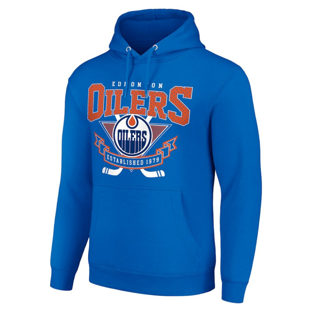 Edmonton Oilers Starter Team Logo Graphic Fleece Tri-Blend Pullover Hoodie Discount