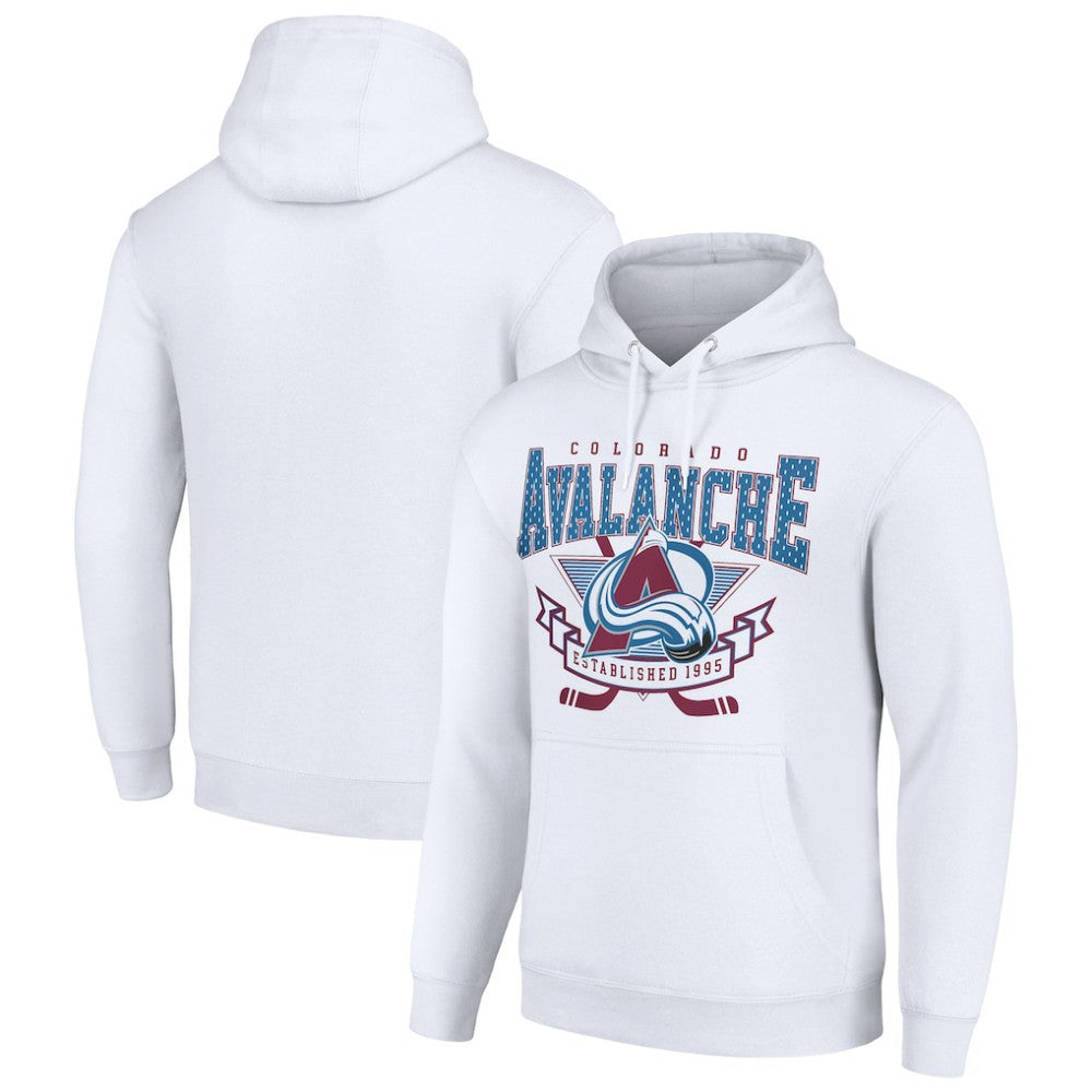 Colorado Avalanche Starter Team Logo Graphic Fleece Tri-Blend Pullover Hoodie For Sale