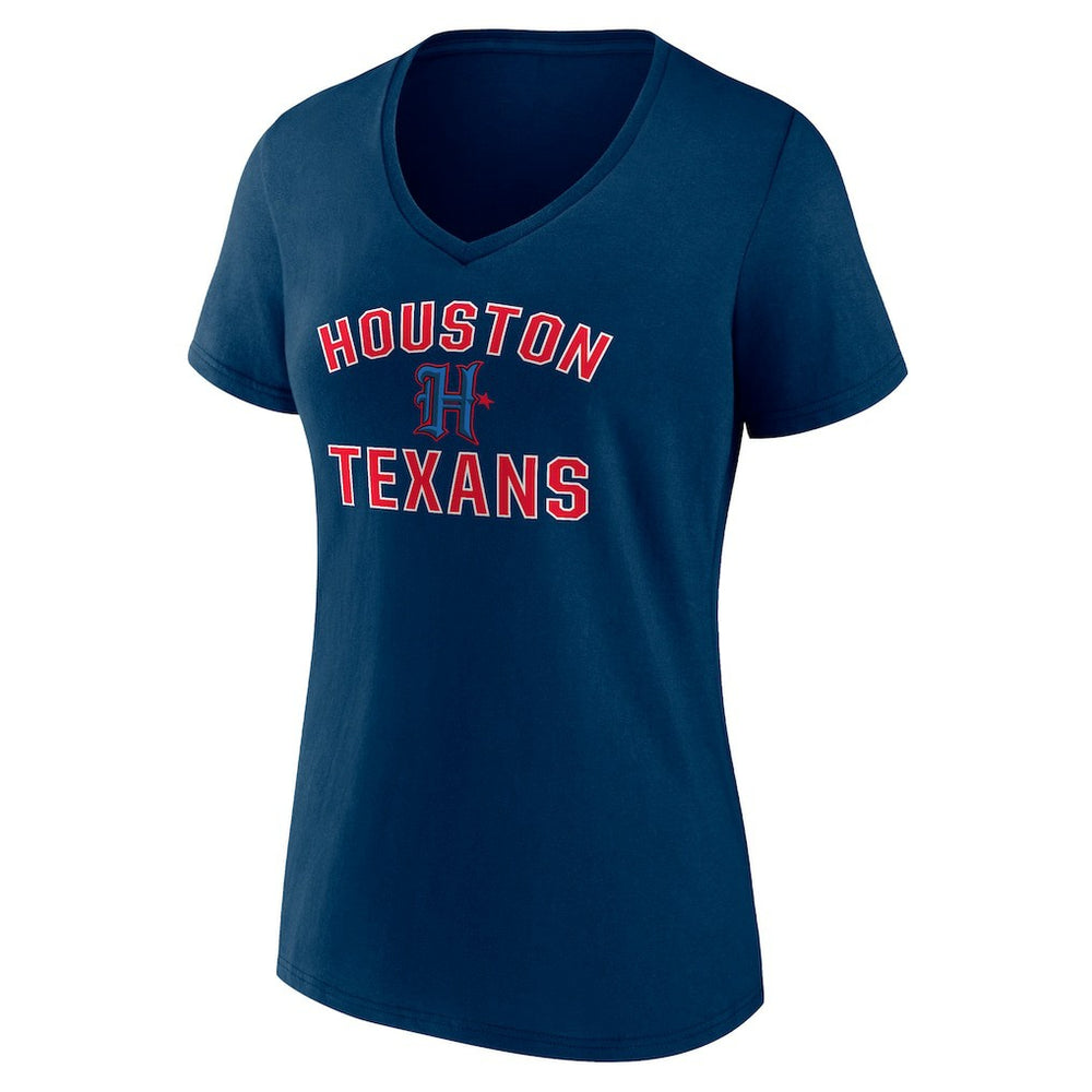 Houston Texans  Women's Secondary Logo Victory Arch V-Neck T-Shirt