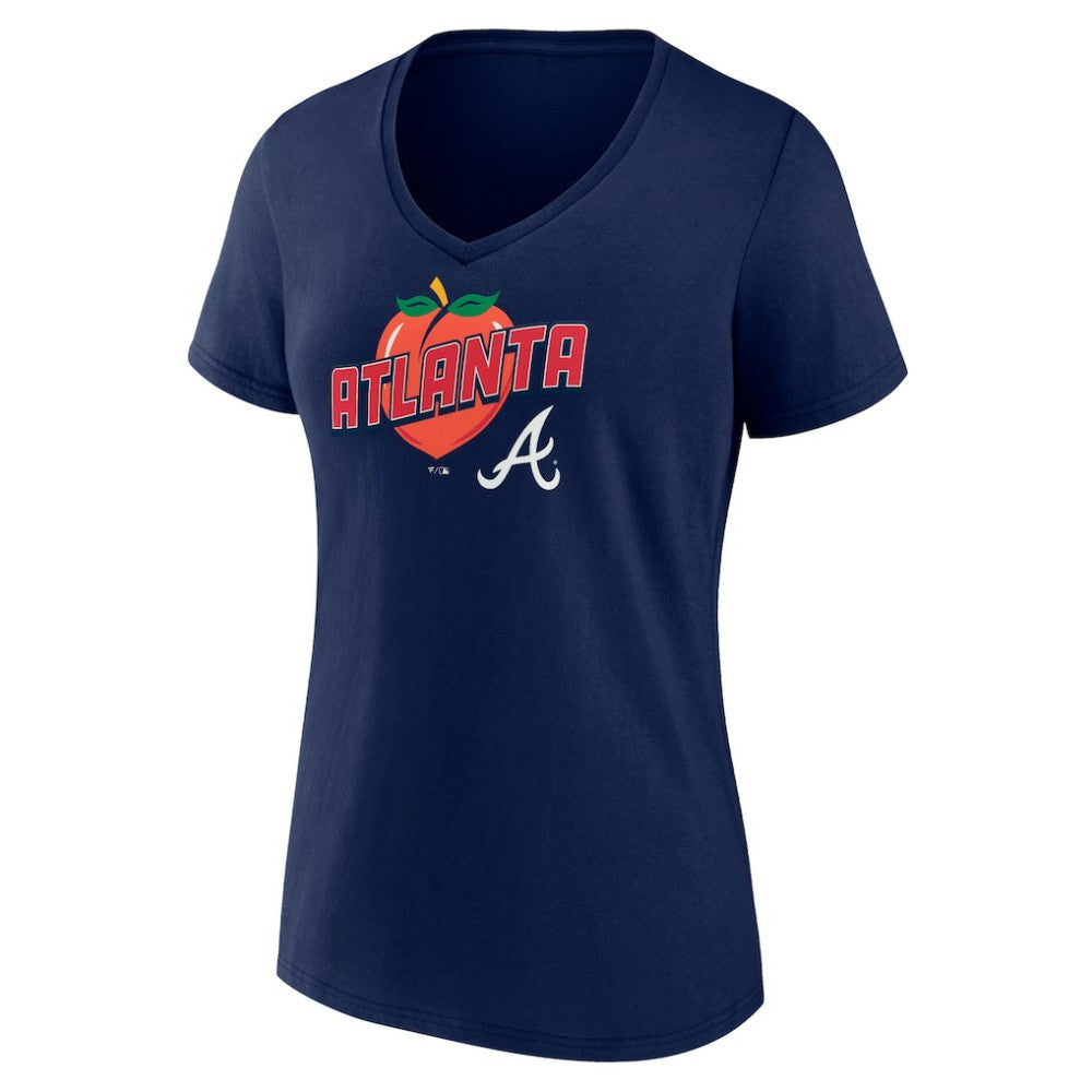 Atlanta Braves Women's Peach V-Neck T-Shirt | MLB Discount