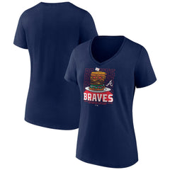 Atlanta Braves Women's Blooper Burger V-Neck T-Shirt | MLB Shop