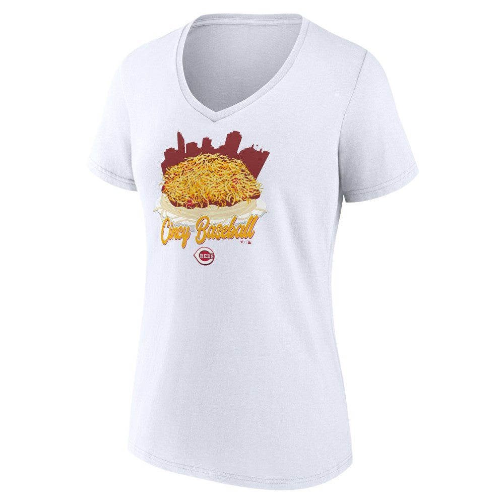 Cincinnati Reds Women's Chili V-Neck T-Shirt | MLB Discount