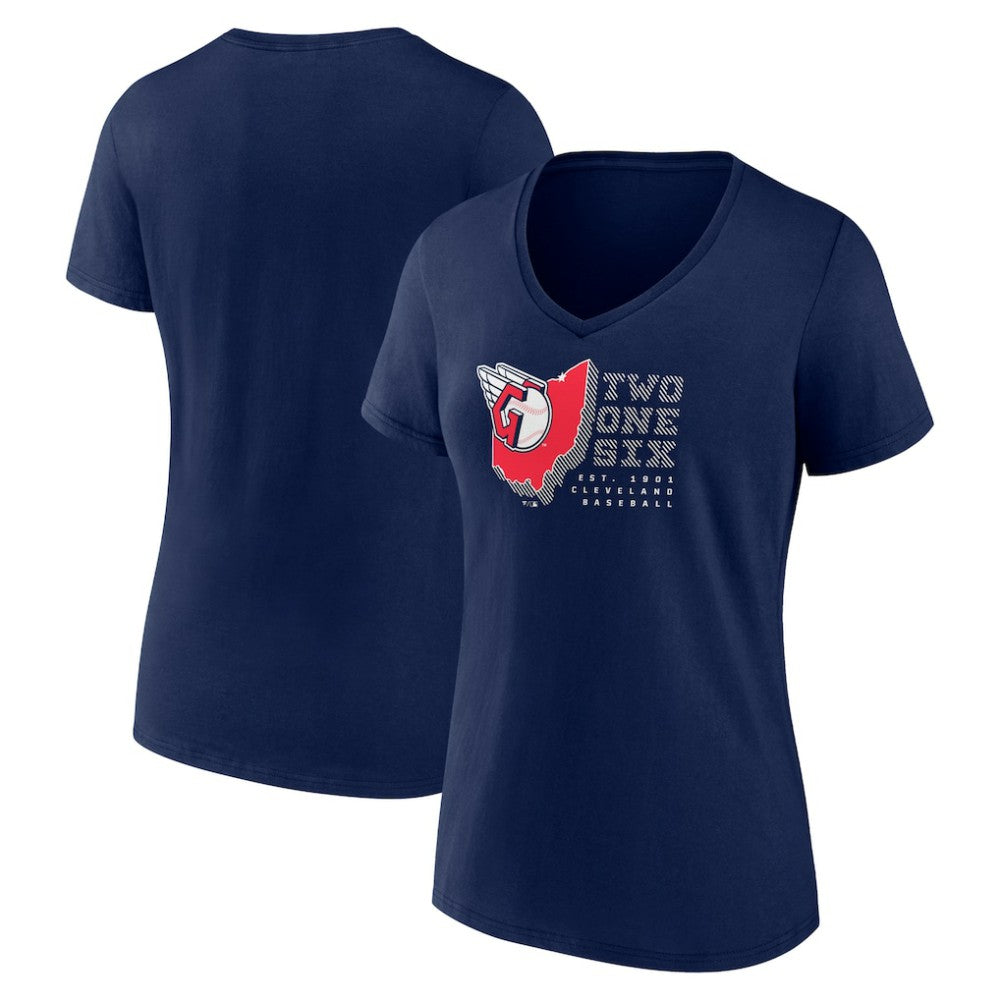 Cleveland Guardians Women's Two One Six V-Neck T-Shirt | MLB US