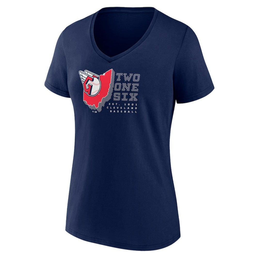 Cleveland Guardians Women's Two One Six V-Neck T-Shirt | MLB US