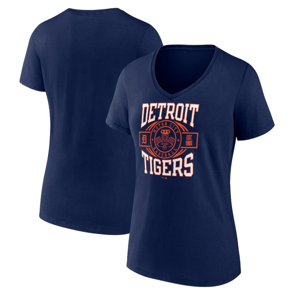 Detroit Tigers Women's Motor City Baseball V-Neck T-Shirt | MLB Near me