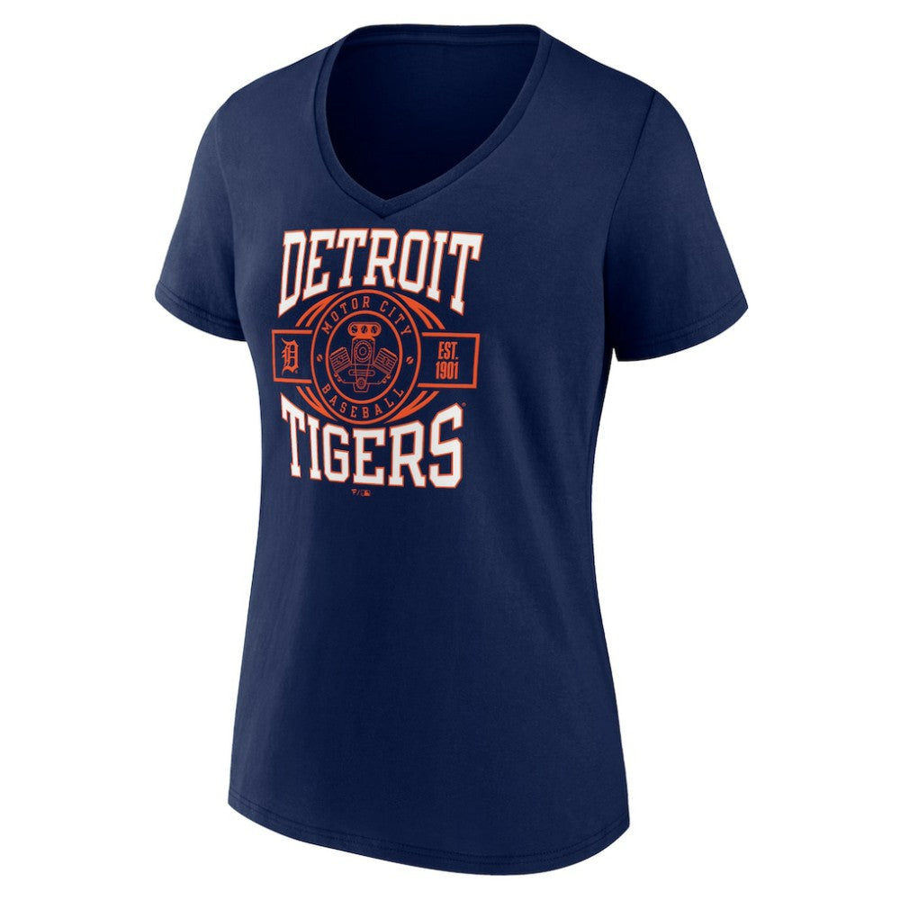 Detroit Tigers Women's Motor City Baseball V-Neck T-Shirt | MLB Near me