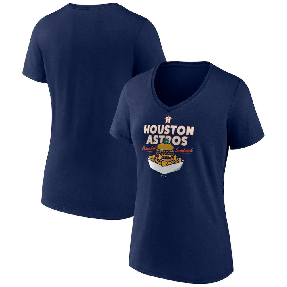 Houston Astros Women's Prime Rib Sandwich V-Neck T-Shirt | MLB Discount