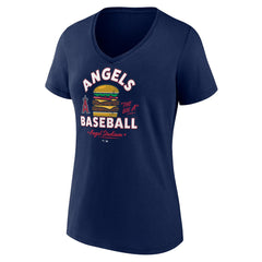 Los Angeles Angels Women's Big A Burger V-Neck T-Shirt | MLB For sale