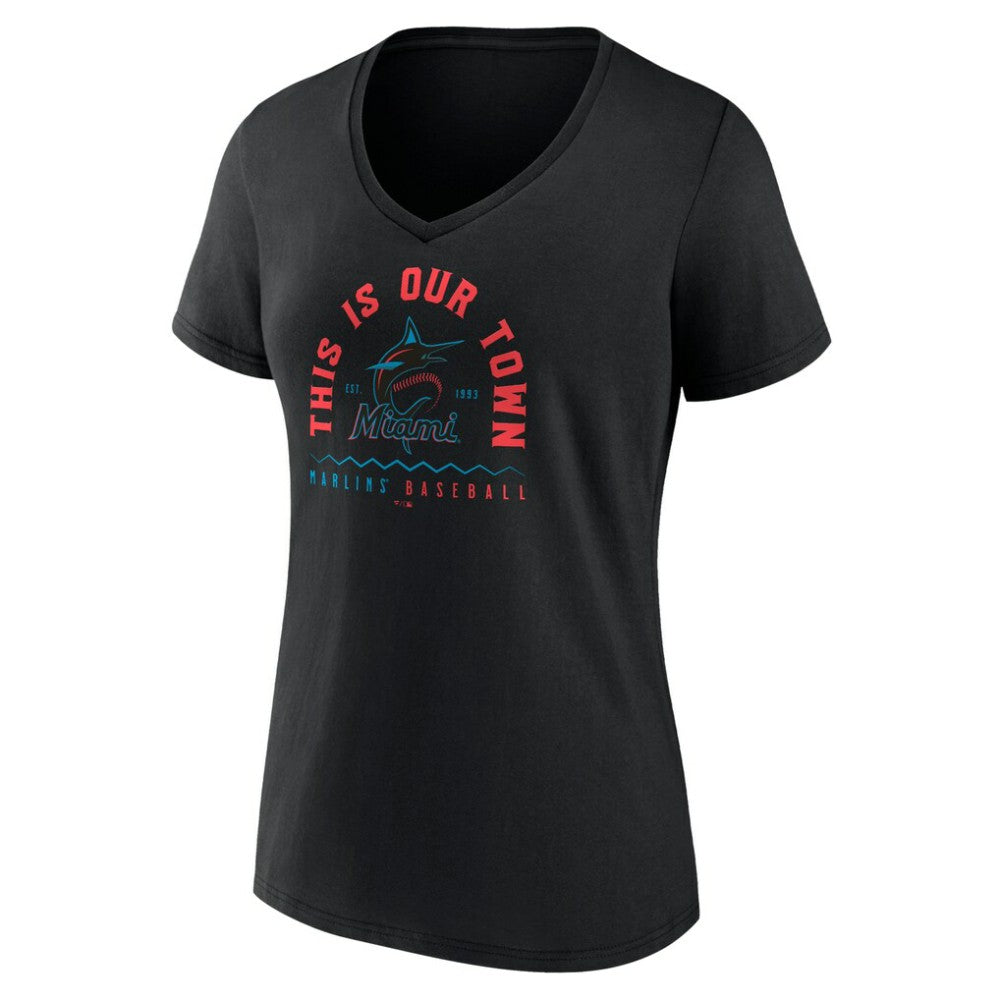 Miami Marlins Women's Our Town V-Neck T-Shirt | MLB For sale