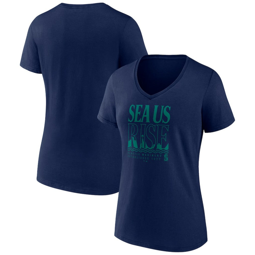 Seattle Mariners Women's Sea Us Rise V-Neck T-Shirt | MLB Shop