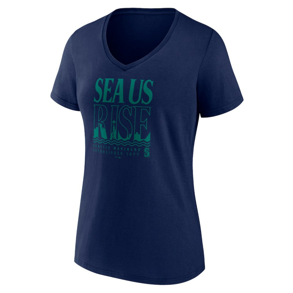 Seattle Mariners Women's Sea Us Rise V-Neck T-Shirt | MLB Shop
