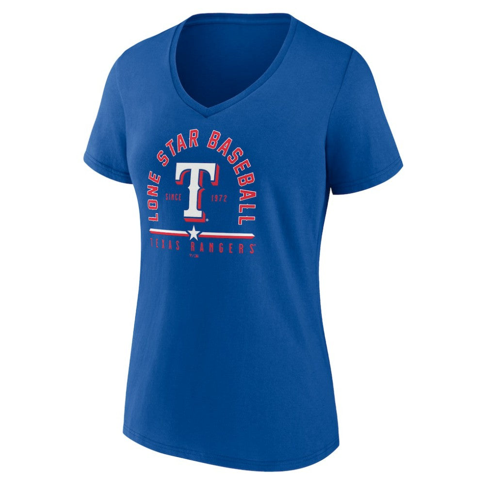 Texas Rangers Women's Lone Star Baseball V-Neck T-Shirt | MLB New