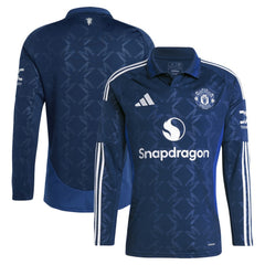 Manchester United 2024/25 Away Replica Long Sleeve Jersey Navy - Adidas