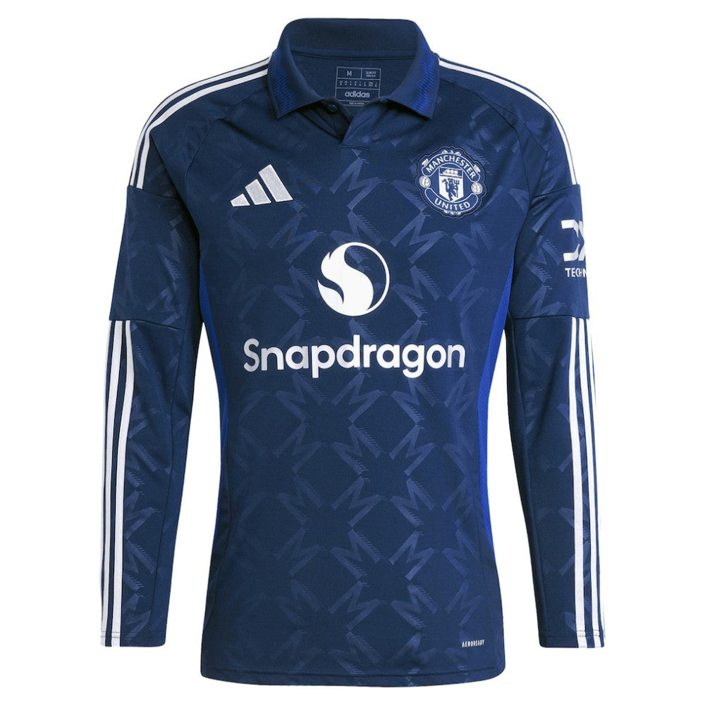 Manchester United 2024/25 Away Replica Long Sleeve Jersey Navy - Adidas