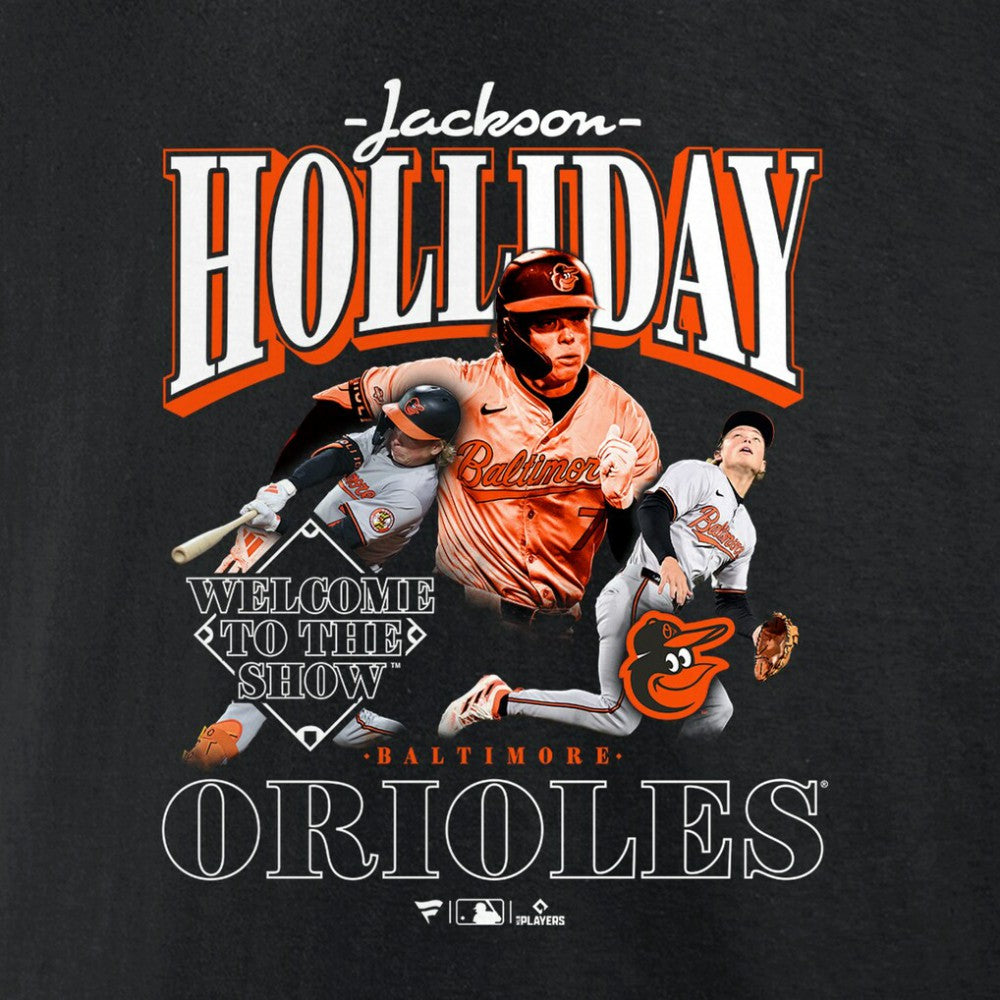 Jackson Holliday Baltimore Orioles Welcome to the Show T-Shirt | MLB Outlet
