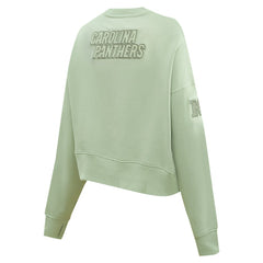 Carolina Panthers  Pro Standard Women's Oversized Cropped Neutral Pullover Sweatshirt
