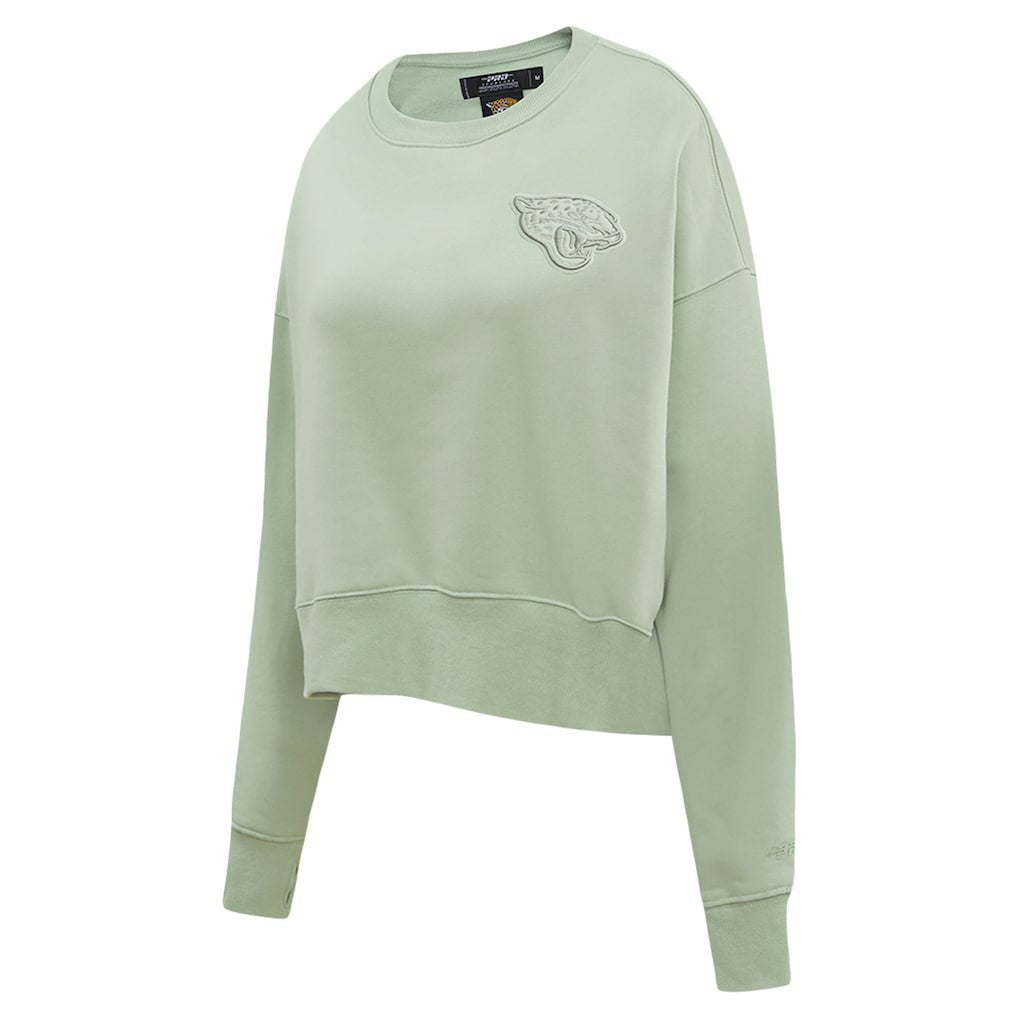 Jacksonville Jaguars  Pro Standard Women's Oversized Cropped Neutral Pullover Sweatshirt