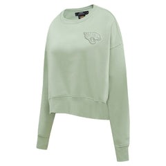 Jacksonville Jaguars  Pro Standard Women's Oversized Cropped Neutral Pullover Sweatshirt