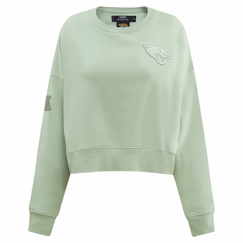 Jacksonville Jaguars  Pro Standard Women's Oversized Cropped Neutral Pullover Sweatshirt