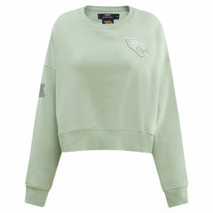 Jacksonville Jaguars  Pro Standard Women's Oversized Cropped Neutral Pullover Sweatshirt