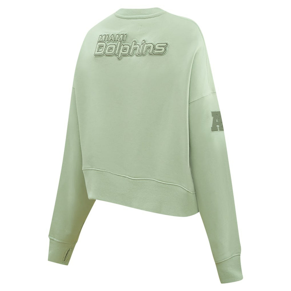 Miami Dolphins  Pro Standard Women's Oversized Cropped Neutral Pullover Sweatshirt