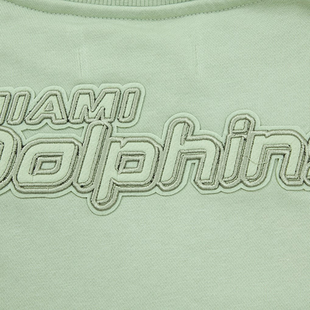 Miami Dolphins  Pro Standard Women's Oversized Cropped Neutral Pullover Sweatshirt