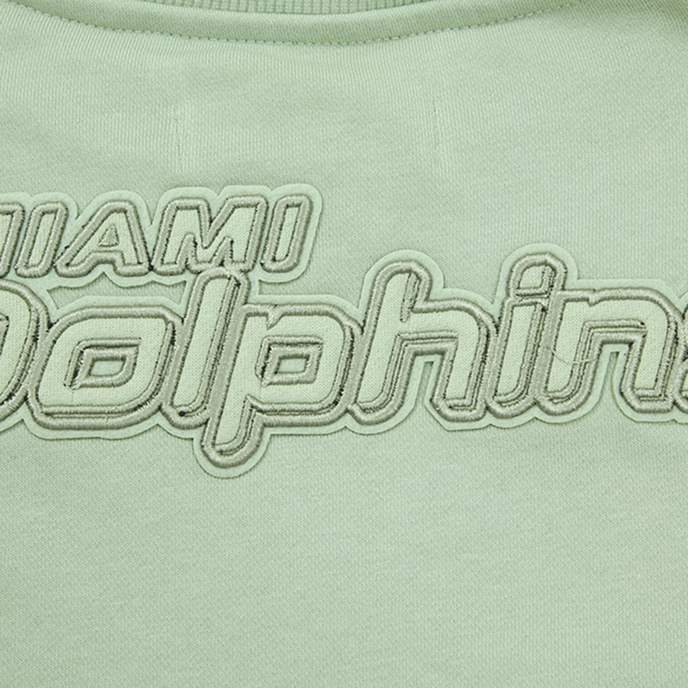 Miami Dolphins  Pro Standard Women's Oversized Cropped Neutral Pullover Sweatshirt