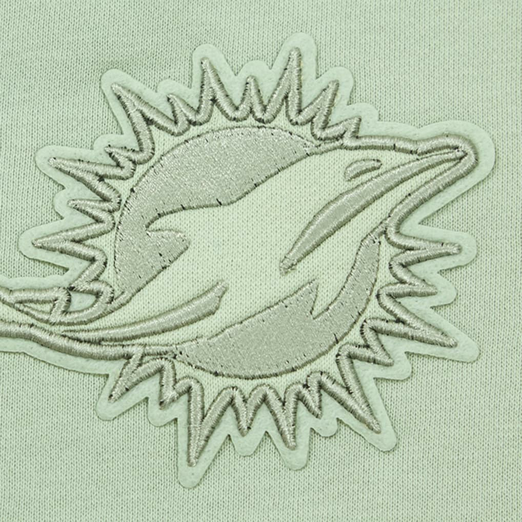 Miami Dolphins  Pro Standard Women's Oversized Cropped Neutral Pullover Sweatshirt